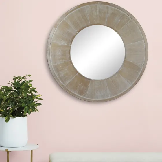 Distressed Wood Planked Frame Wall Mirror-Kirkland's Home Shop