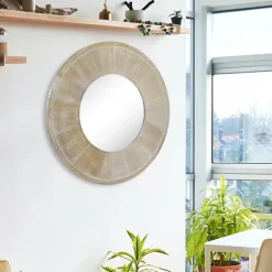 Distressed Wood Planked Frame Wall Mirror-Kirkland's Home Shop