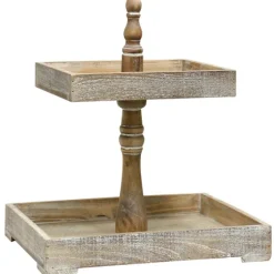 Distressed Wooden 2-Tier Tray-Kirkland's Home Flash Sale