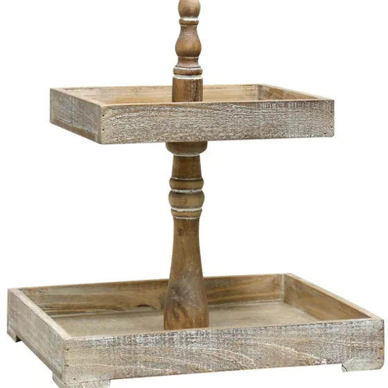 Distressed Wooden 2-Tier Tray-Kirkland's Home Flash Sale