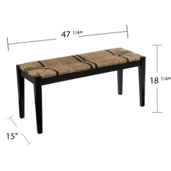 Dominica Woven Seagrass Stripe Bench-Kirkland's Home Clearance