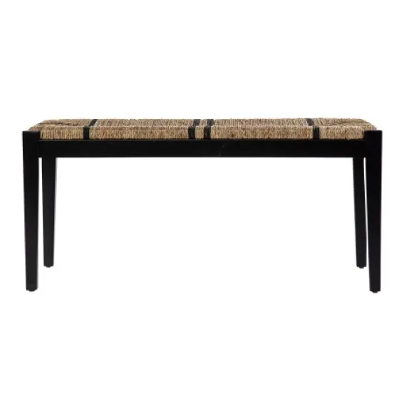 Dominica Woven Seagrass Stripe Bench-Kirkland's Home Clearance