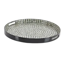 Dotted Shell Round Wooden Tray-Kirkland's Home Shop
