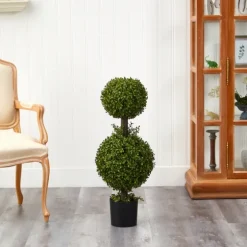Double Ball Boxwood Topiary In Nursery Planter-Kirkland's Home Discount