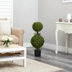 Double Ball Boxwood Topiary In Nursery Planter-Kirkland's Home Discount