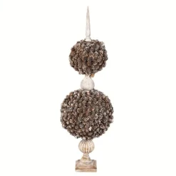 Double Ball Pinecone Topiary On Antiqued Finial-Kirkland's Home Sale