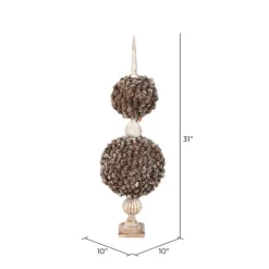 Double Ball Pinecone Topiary On Antiqued Finial-Kirkland's Home Sale