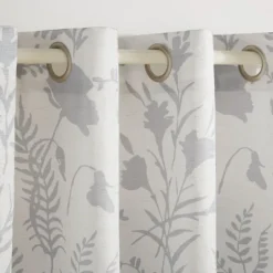 Dove Gray Floral 2-Pc. Curtain Panel Set, 96 In.-Kirkland's Home Store