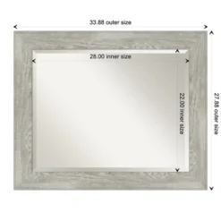 Dove Gray Scoop Frame Beveled Mirror, 34X28 In.-Kirkland's Home Best