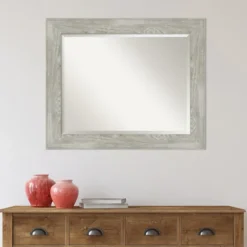 Dove Gray Scoop Frame Beveled Mirror, 34X28 In.-Kirkland's Home Best
