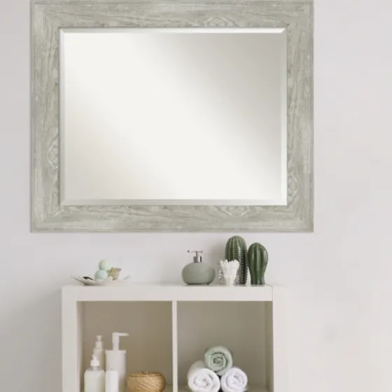 Dove Gray Scoop Frame Beveled Mirror, 34X28 In.-Kirkland's Home Best