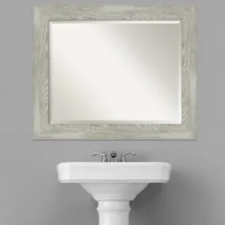 Dove Gray Scoop Frame Beveled Mirror, 34X28 In.-Kirkland's Home Best
