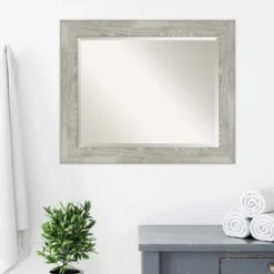 Dove Gray Scoop Frame Beveled Mirror, 34X28 In.-Kirkland's Home Best