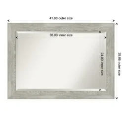 Dove Gray Scoop Frame Beveled Mirror, 42X30 In.-Kirkland's Home Discount