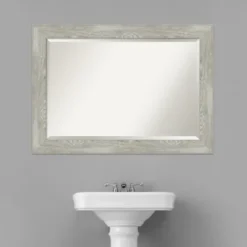 Dove Gray Scoop Frame Beveled Mirror, 42X30 In.-Kirkland's Home Discount