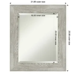 Dove Gray Scoop Frame Beveled Mirror, 22X26 In.-Kirkland's Home Cheap