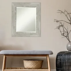 Dove Gray Scoop Frame Beveled Mirror, 22X26 In.-Kirkland's Home Cheap