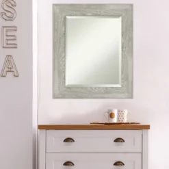 Dove Gray Scoop Frame Beveled Mirror, 22X26 In.-Kirkland's Home Cheap