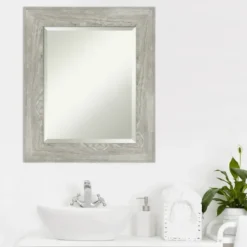 Dove Gray Scoop Frame Beveled Mirror, 22X26 In.-Kirkland's Home Cheap