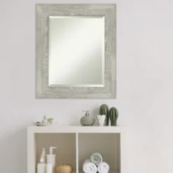 Dove Gray Scoop Frame Beveled Mirror, 22X26 In.-Kirkland's Home Cheap