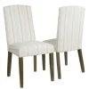 Dove Gray Stripe Parsons Chairs, Set Of 2-Kirkland's Home Fashion