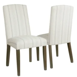 Dove Gray Stripe Parsons Chairs, Set Of 2-Kirkland's Home Fashion