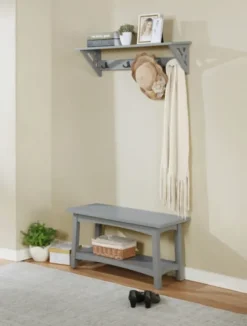 Dove Rustic Farmhouse Wood Bench-Kirkland's Home Discount