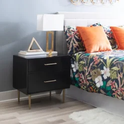 2-Drawer Nightstand With Gold Hardware-Kirkland's Home Flash Sale