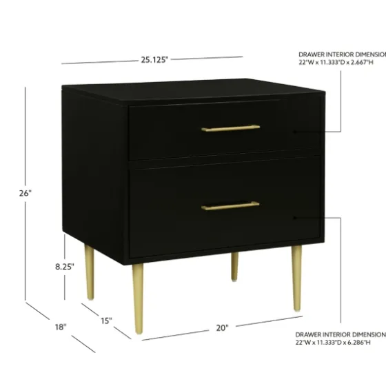 2-Drawer Nightstand With Gold Hardware-Kirkland's Home Flash Sale