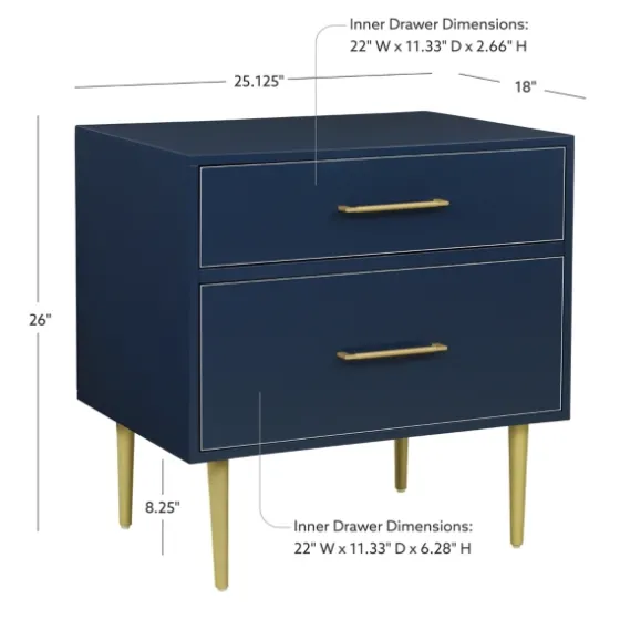 2-Drawer Nightstand With Gold Hardware-Kirkland's Home Sale