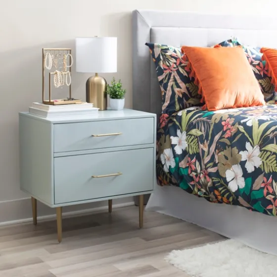 2-Drawer Nightstand With Gold Hardware-Kirkland's Home Best Sale