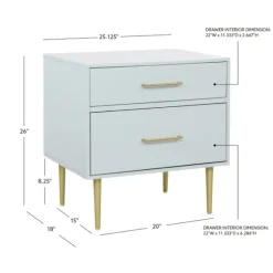 2-Drawer Nightstand With Gold Hardware-Kirkland's Home Best Sale