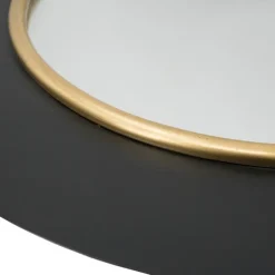 Drew Ii Black And Gold Round Led Mirror-Kirkland's Home Best