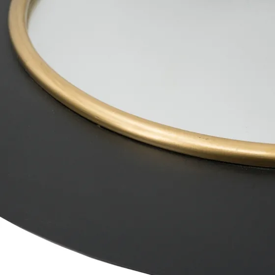 Drew Ii Black And Gold Round Led Mirror-Kirkland's Home Best
