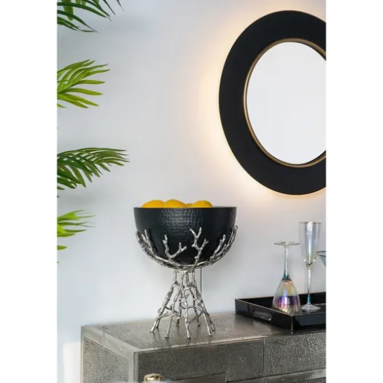 Drew Ii Black And Gold Round Led Mirror-Kirkland's Home Best
