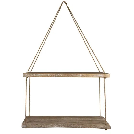 Driftwood And Jute Rope Hanging Wall Shelf-Kirkland's Home Sale