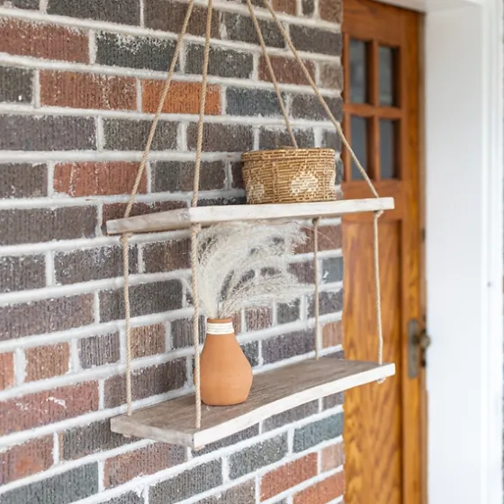 Driftwood And Jute Rope Hanging Wall Shelf-Kirkland's Home Sale