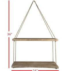 Driftwood And Jute Rope Hanging Wall Shelf-Kirkland's Home Sale