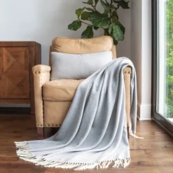 Dusk Herringbone Throw With Fringe-Kirkland's Home Cheap