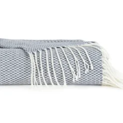 Dusk Herringbone Throw With Fringe-Kirkland's Home Cheap