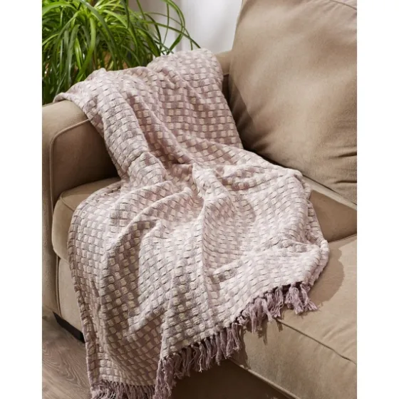 Dusty Lilac Urban Check Throw-Kirkland's Home Best Sale