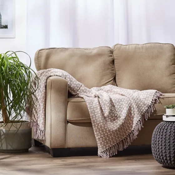 Dusty Lilac Urban Check Throw-Kirkland's Home Best Sale