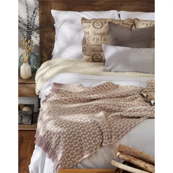 Dusty Lilac Urban Check Throw-Kirkland's Home Best Sale
