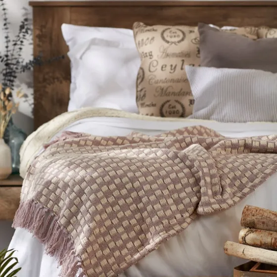 Dusty Lilac Urban Check Throw-Kirkland's Home Best Sale