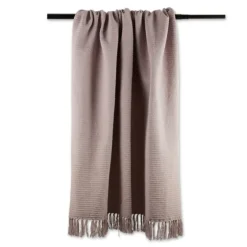 Dusty Ribbed Fringe Throw-Kirkland's Home Clearance