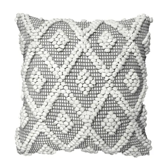 Earl Gray Diamond Knot Tufted Throw Pillow-Kirkland's Home Cheap