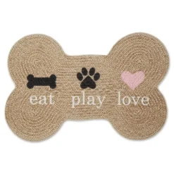 Eat Play Love Bone-Shaped Pet Bowl Mat-Kirkland's Home Cheap