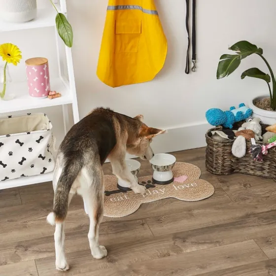 Eat Play Love Bone-Shaped Pet Bowl Mat-Kirkland's Home Cheap