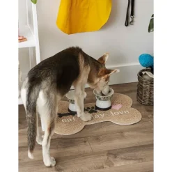 Eat Play Love Bone-Shaped Pet Bowl Mat-Kirkland's Home Cheap