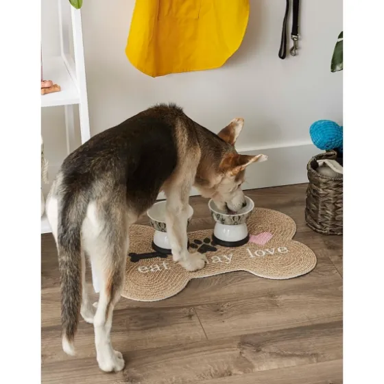 Eat Play Love Bone-Shaped Pet Bowl Mat-Kirkland's Home Cheap